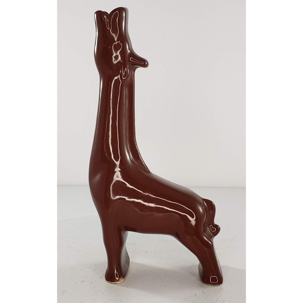 Vintage Giraffe Bud Vase Art Pottery Head Up Long Neck
